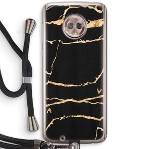 Gouden marmer: Motorola Moto G6 Transparant Hoesje met koord