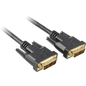 Sharkoon 5m DVI-D to DVI-D (18+1) DVI kabel Zwart