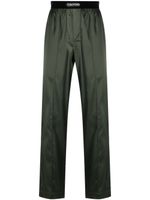 TOM FORD pantalon de pyjama en soie à taille à logo - Vert