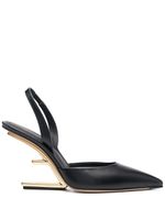 FENDI escarpins en cuir à talon sculpté 100 mm - Noir