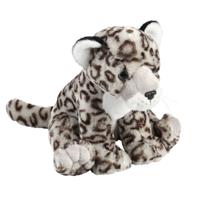 Pluche dieren Sneeuw Luipaard knuffel - spotted - 30 cm