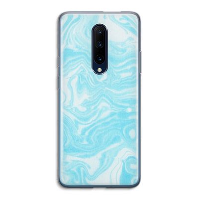 Waterverf blauw: OnePlus 7 Pro Transparant Hoesje