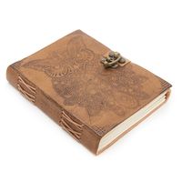 Spiritueel Notitieboekje Leer met Uil (17,5 x 13 cm) - Handgemaakt - thumbnail