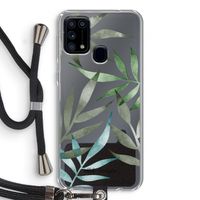Tropical watercolor leaves: Samsung Galaxy M31 Transparant Hoesje met koord Tropical watercolor leaves: Samsung Galaxy M31 Transparant Hoesje met koord