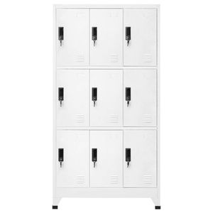 The Living Store Lockerkast - Staal - 90x45x180 cm - 9 afsluitbare deuren