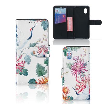 Alcatel 1B (2020) | Telefoonhoesje | Met pasjeshouder | Bird Flowers
