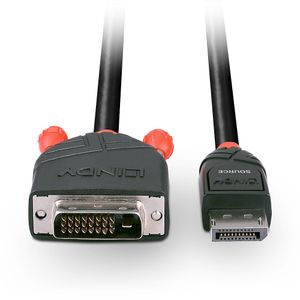 LINDY 41493 DisplayPort-kabel DisplayPort / DVI Adapterkabel DisplayPort-stekker, DVI-D 24+1-polige stekker 5.00 m Zwart