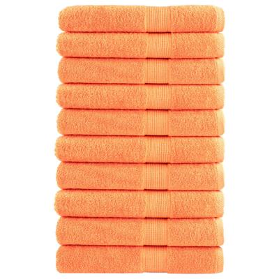 VidaXL Handdoeken solund 10 st 600 g/m² 100x200 cm oranje