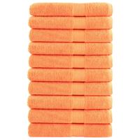 VidaXL Handdoeken solund 10 st 600 g/m² 100x200 cm oranje