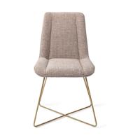 Jesper Home Umedo eetkamerstoel Grainy Greige cross gold