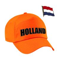 Nederland supporters setje - baseballcap print oranje - colbert pin broche vlag - volwassenen Nederland supporters setje - baseballcap print oranje - colbert pin broche vlag - volwassenen