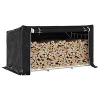 VidaXL Haardhoutrek met regenhoes 200,5x100,5x110,5 cm staal VidaXL Haardhoutrek met regenhoes 200,5x100,5x110,5 cm staal