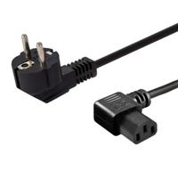 Savio Voedingskabel Schuko (M) haaks - IEC C13, haaks 1.2m CL-115