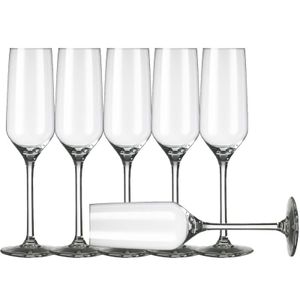 6x Champagneglazen/flutes transparant 220 ml Carre