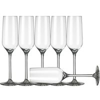 6x Champagneglazen/flutes transparant 220 ml Carre