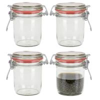 Weckpot/inmaakpot - 5x - glas - 300 ml - met beugelsluiting - transparant