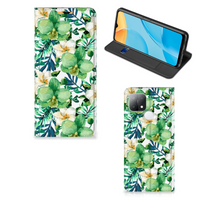 OPPO A15 Smart Cover Orchidee Groen - thumbnail