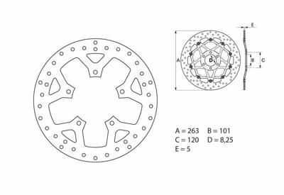 BREMBO Serie Oro remschijf, remschijven voor de moto, vast 68B407D9