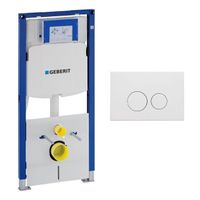 Geberit Duofix Element - UP 320 - QeramiQ push bedieningsplaat - wand 112cm - ronde knoppen - kunststof wit glans SW706186 SW1242378