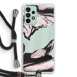 Roze stroom: Samsung Galaxy A52s 5G Transparant Hoesje met koord
