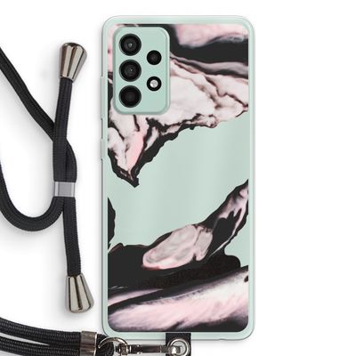 Roze stroom: Samsung Galaxy A52s 5G Transparant Hoesje met koord