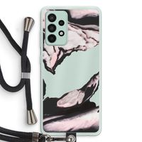 Roze stroom: Samsung Galaxy A52s 5G Transparant Hoesje met koord