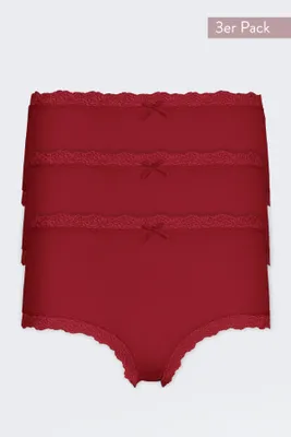 3-pack dames Tailleslip - Kant - Colours - Hoge modal dames onderbroek - Gekleurd dames ondergoed