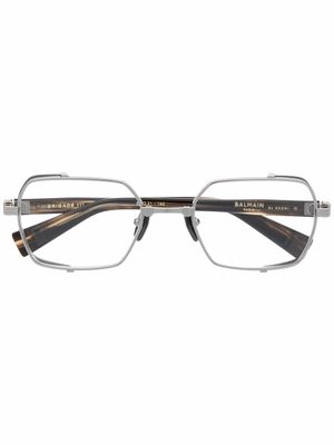Balmain Eyewear lunettes de vue Brigade à monture rectangulaire - Marron