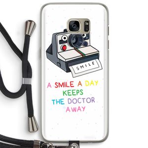Smile: Samsung Galaxy S7 Edge Transparant Hoesje met koord