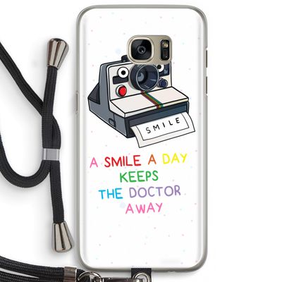 Smile: Samsung Galaxy S7 Edge Transparant Hoesje met koord