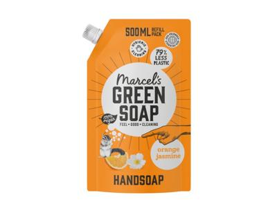 Marcel&apos;s Green Soap Handzeep sinaasappel & jasmijn 500ml navulzak