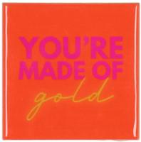 Tegeltje gold orange 10x10x1 cm - Daan kromhout design