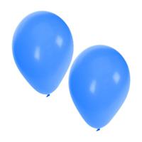 Bellatio Decorations party ballonnen - 25x stuks - blauw - 27 cm - verjaardag - versiering