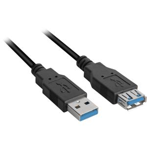 Sharkoon 3m, 2xUSB3.0-A USB-kabel USB 3.2 Gen 1 (3.1 Gen 1) USB A Zwart