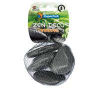 Superfish Zen Pebble Medium Zwart - 450g Vijverdecoratie voor Binnen en Buiten, Weerbestendig Design