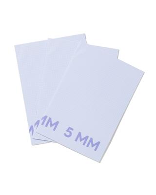 HEMA Schriften A4 Geruit 5mm Blauw - 3 Stuks