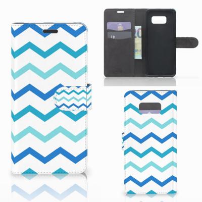 Samsung Galaxy S8 Plus | Telefoon Hoesje | Zigzag Blauw