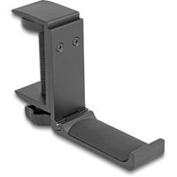 Delock 18449 hoofdtelefoonhouder verstelbaar voor bureaumontage aluminium zwart