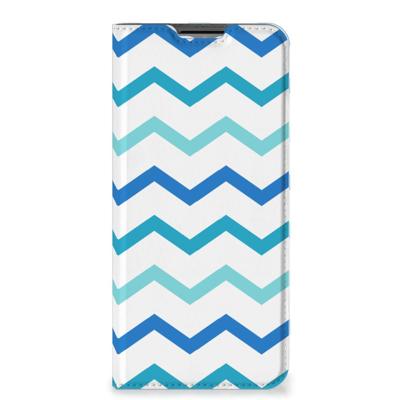 OPPO A54s | A16 | A16s | Hoesje met Magneet | Zigzag Blauw
