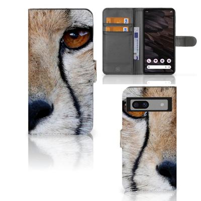 Google Pixel 7A | Telefoonhoesje | Met pasjeshouder | Cheetah