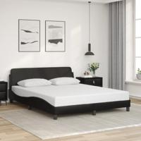 Bedframe met hoofdbord kunstleer zwart 160x200 cm