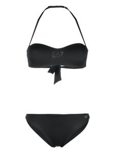 Ea7 Emporio Armani bikini à logo orné de cristaux - Noir