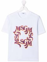 MSGM Kids t-shirt à logo imprimé - Blanc - thumbnail