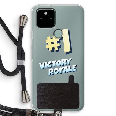 Victory Royale: Pixel 5 Transparant Hoesje met koord