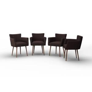 NADUVI Collection Set van 4 eetkamerstoelen Billie linnen