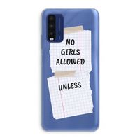 No Girls Allowed Unless: Xiaomi Redmi 9T Transparant Hoesje
