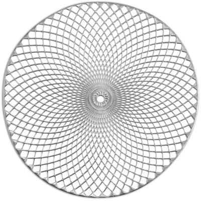 Zeller tafel placemats - rond - mandala - zilver - 38 cm - onderleggers - diner/ontbijt tafel