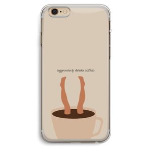 Aggressively drinks coffee: iPhone 6 Plus / 6S Plus Transparant Hoesje