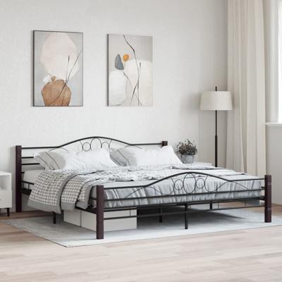 Bedframe metaal zwart 200x200 cm