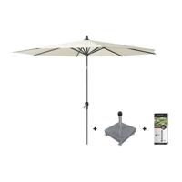 Platinum Riva stokparasol 3 m. rond - Ecru met voet en hoes Platinum Riva stokparasol 3 m. rond - Ecru met voet en hoes